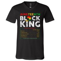 Nutritional Facts Juneteenth 1865 Black King Black Queen V-Neck T-Shirt