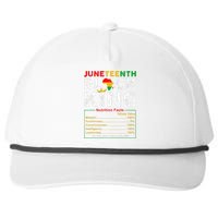 Nutritional Facts Juneteenth 1865 Black King Black Queen Snapback Five-Panel Rope Hat