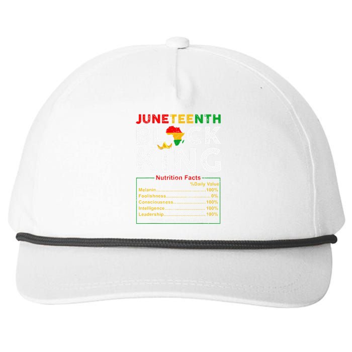 Nutritional Facts Juneteenth 1865 Black King Black Queen Snapback Five-Panel Rope Hat