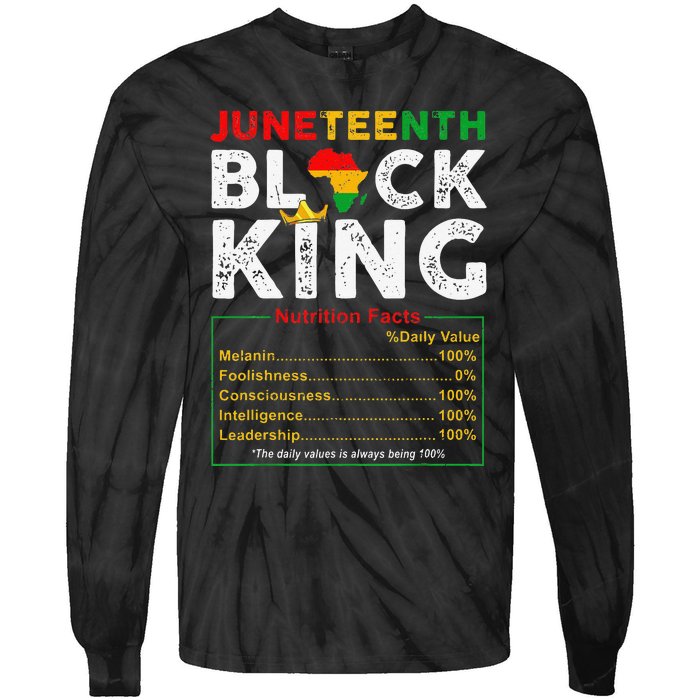 Nutritional Facts Juneteenth 1865 Black King Black Queen Tie-Dye Long Sleeve Shirt