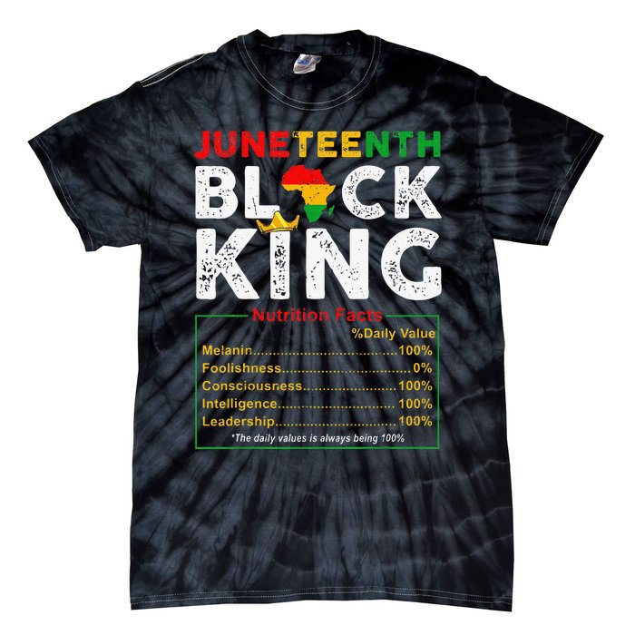 Nutritional Facts Juneteenth 1865 Black King Black Queen Tie-Dye T-Shirt