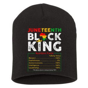 Nutritional Facts Juneteenth 1865 Black King Black Queen Short Acrylic Beanie