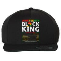 Nutritional Facts Juneteenth 1865 Black King Black Queen Wool Snapback Cap