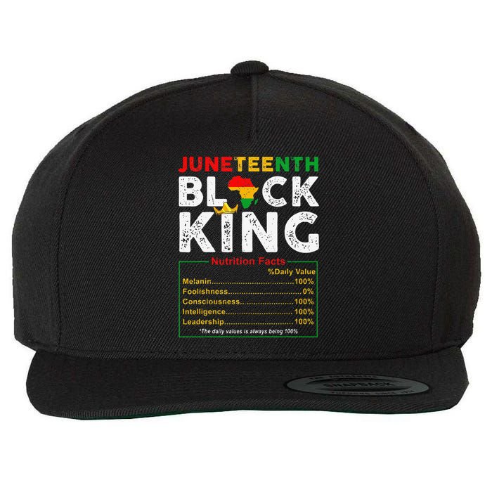 Nutritional Facts Juneteenth 1865 Black King Black Queen Wool Snapback Cap