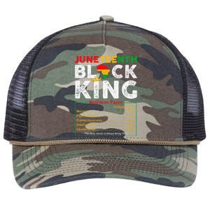 Nutritional Facts Juneteenth 1865 Black King Black Queen Retro Rope Trucker Hat Cap