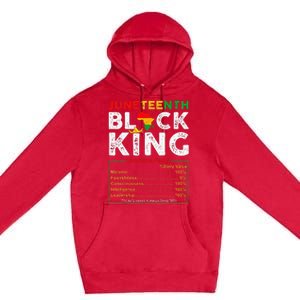 Nutritional Facts Juneteenth 1865 Black King Black Queen Premium Pullover Hoodie