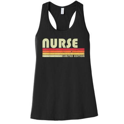 NURSE Funny Job Title Profession Birthday Worker Idea Women's Racerback Tank