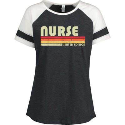 NURSE Funny Job Title Profession Birthday Worker Idea Enza Ladies Jersey Colorblock Tee