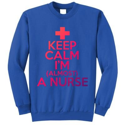 Nurse Funny Keep Calm Im Almost A Nurse Great Gift Tall Sweatshirt