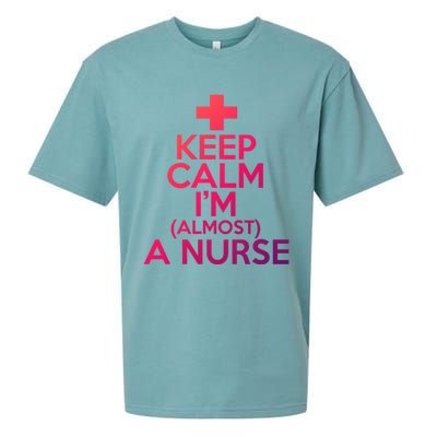 Nurse Funny Keep Calm Im Almost A Nurse Great Gift Sueded Cloud Jersey T-Shirt