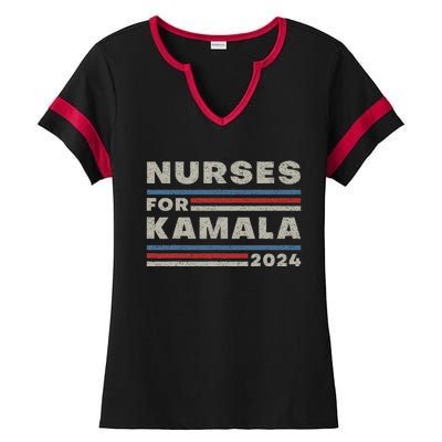 Nurses For Kamala 2024 Harris For President 2024 Election Ladies Halftime Notch Neck Tee