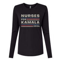 Nurses For Kamala 2024 Harris For President 2024 Election Womens Cotton Relaxed Long Sleeve T-Shirt