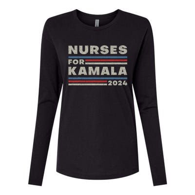 Nurses For Kamala 2024 Harris For President 2024 Election Womens Cotton Relaxed Long Sleeve T-Shirt