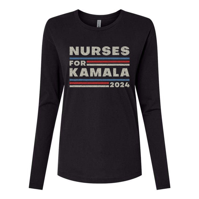 Nurses For Kamala 2024 Harris For President 2024 Election Womens Cotton Relaxed Long Sleeve T-Shirt