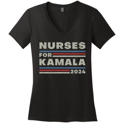 Nurses For Kamala 2024 Harris For President 2024 Election Women's V-Neck T-Shirt