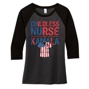 Nurses For Kamala Harris 2024 Women's Tri-Blend 3/4-Sleeve Raglan Shirt