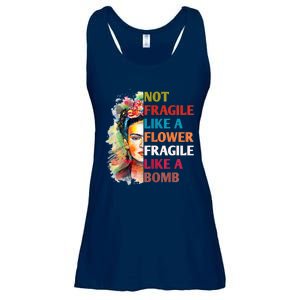 Not Fragile Like A Flower Fragile Like A Bomb Ladies Essential Flowy Tank