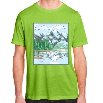 Nature Forest Lake Mountain Landscape Adult ChromaSoft Performance T-Shirt