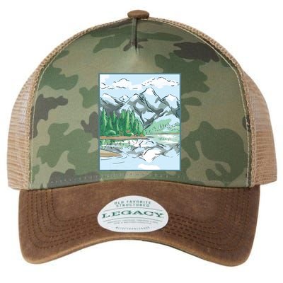 Nature Forest Lake Mountain Landscape Legacy Tie Dye Trucker Hat