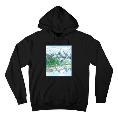 Nature Forest Lake Mountain Landscape Hoodie