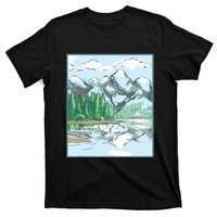 Nature Forest Lake Mountain Landscape T-Shirt