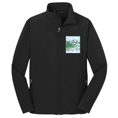 Nature Forest Lake Mountain Landscape Core Soft Shell Jacket