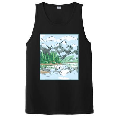 Nature Forest Lake Mountain Landscape PosiCharge Competitor Tank