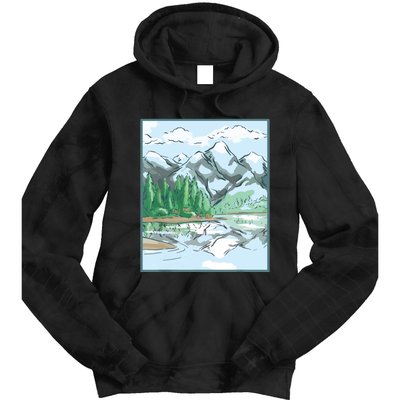 Nature Forest Lake Mountain Landscape Tie Dye Hoodie