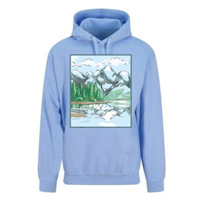 Nature Forest Lake Mountain Landscape Unisex Surf Hoodie