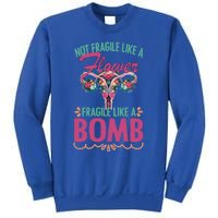 Not Fragile Like A Flower Fragile Like A Bomb Funny Quotes Gift Sweatshirt