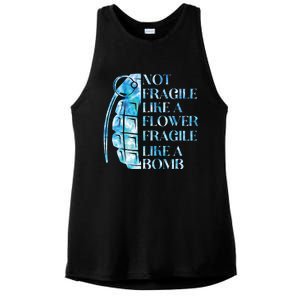 Not Fragile Like A Flower Fragile Like A Bomb Equality Pride Cool Gift Ladies PosiCharge Tri-Blend Wicking Tank