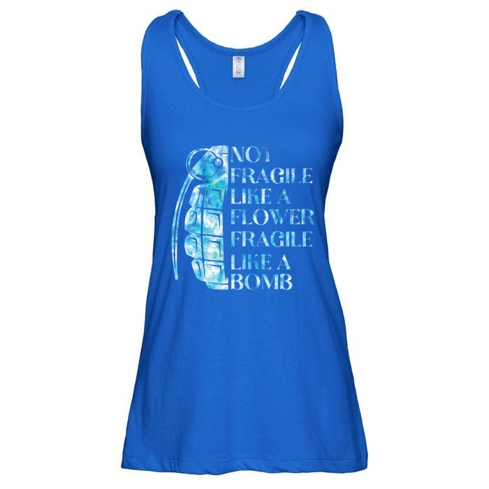 Not Fragile Like A Flower Fragile Like A Bomb Equality Pride Cool Gift Ladies Essential Flowy Tank