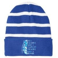 Not Fragile Like A Flower Fragile Like A Bomb Equality Pride Cool Gift Striped Beanie with Solid Band