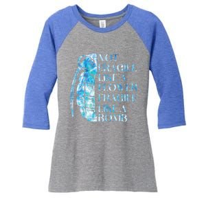 Not Fragile Like A Flower Fragile Like A Bomb Equality Pride Cool Gift Women's Tri-Blend 3/4-Sleeve Raglan Shirt