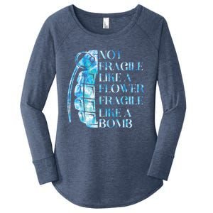 Not Fragile Like A Flower Fragile Like A Bomb Equality Pride Cool Gift Women's Perfect Tri Tunic Long Sleeve Shirt