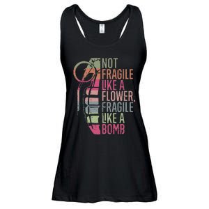 Not Fragile Like A Flower Fragile Like A Bomb Ladies Essential Flowy Tank