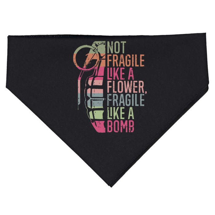 Not Fragile Like a Flower Fragile Like a Bomb USA-Made Doggie Bandana