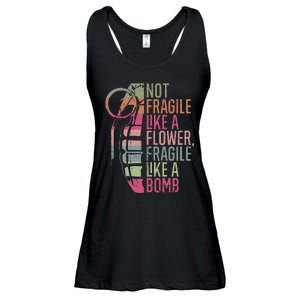 Not Fragile Like a Flower Fragile Like a Bomb Ladies Essential Flowy Tank