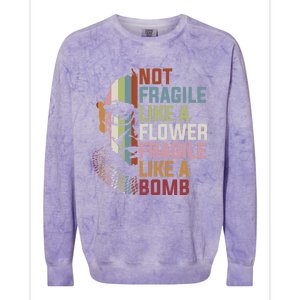 Not Fragile Like A Flower But A Bomb Ruth Bader RBG Feminist Colorblast Crewneck Sweatshirt