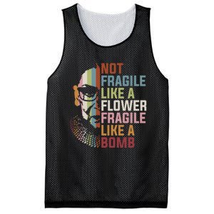 Not Fragile Like A Flower But A Bomb Ruth Bader RBG Feminist Mesh Reversible Basketball Jersey Tank