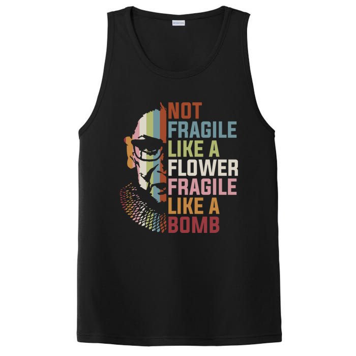 Not Fragile Like A Flower But A Bomb Ruth Bader RBG Feminist PosiCharge Competitor Tank