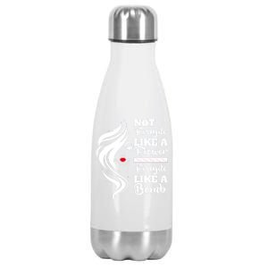 Not Fragile Like A Flower Fragile Like A Bomb Pride Great Gift Stainless Steel Insulated Water Bottle