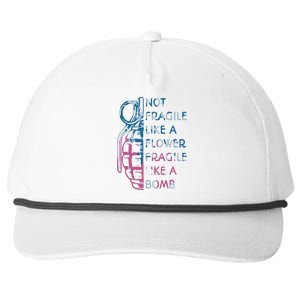 Not Fragile Like A Flower Fragile Like A Bomb Feminist Snapback Five-Panel Rope Hat