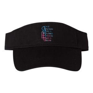 Not Fragile Like A Flower Fragile Like A Bomb Feminist Valucap Bio-Washed Visor