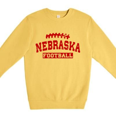 Nebraska Football Lace Logo Premium Crewneck Sweatshirt