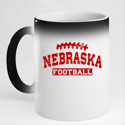 Nebraska Football Lace Logo 11oz Black Color Changing Mug