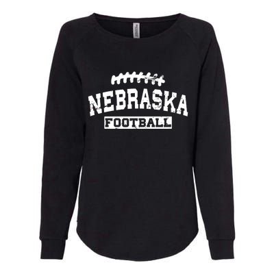 Nebraska Football Lace Logo Womens California Wash Sweatshirt