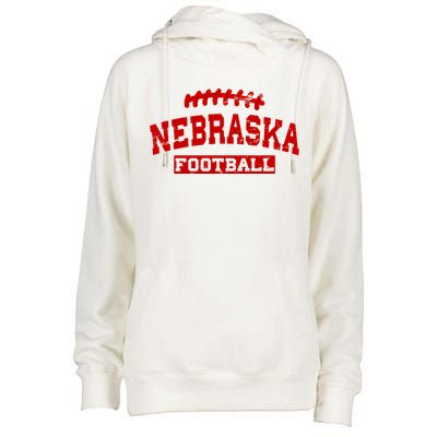 Nebraska Football Lace Logo Womens Funnel Neck Pullover Hood