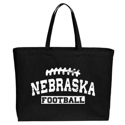 Nebraska Football Lace Logo Cotton Canvas Jumbo Tote