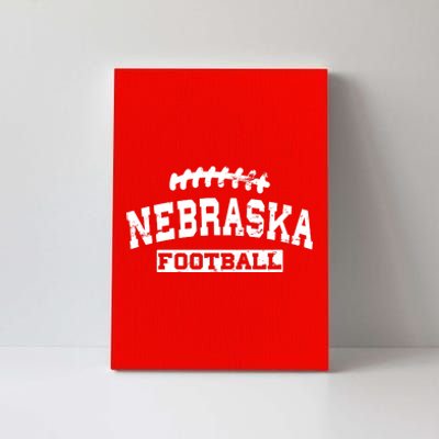 Nebraska Football Lace Logo Canvas